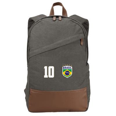 Brasil World Cup Soccer Emblem Jersey Cotton Canvas Backpack