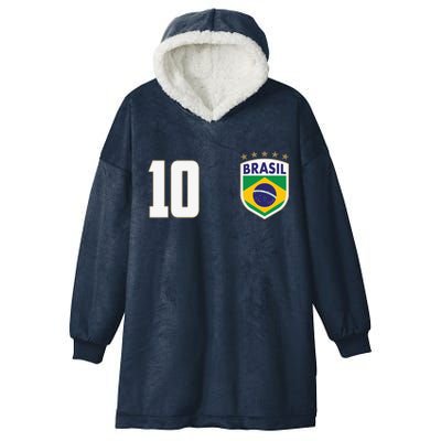 Brasil World Cup Soccer Emblem Jersey Hooded Wearable Blanket