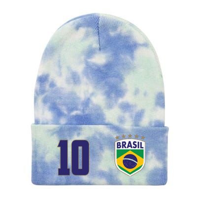 Brasil World Cup Soccer Emblem Jersey Tie Dye 12in Knit Beanie