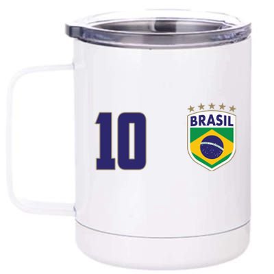 Brasil World Cup Soccer Emblem Jersey 12 oz Stainless Steel Tumbler Cup