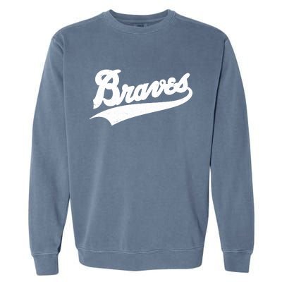 Braves Baseball Vintage Sports Logo Garment-Dyed Sweatshirt