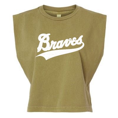 Braves Baseball Vintage Sports Logo Garment-Dyed Women's Muscle Tee