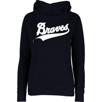 Braves Baseball Vintage Sports Logo Womens Funnel Neck Pullover Hood