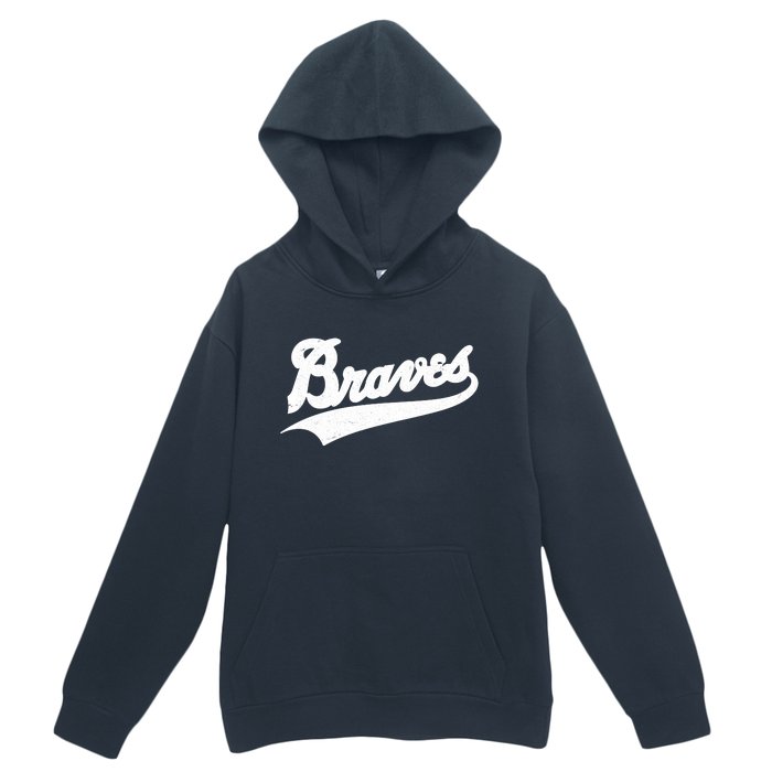 Braves Baseball Vintage Sports Logo Urban Pullover Hoodie