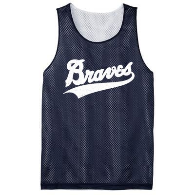 Braves Baseball Vintage Sports Logo Mesh Reversible Basketball Jersey Tank