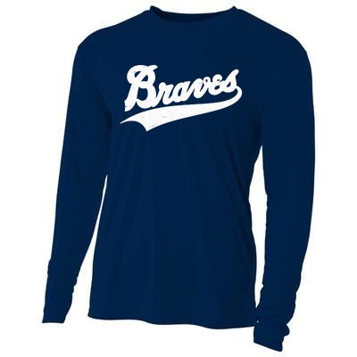 Braves Baseball Vintage Sports Logo Cooling Performance Long Sleeve Crew