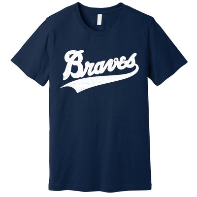 Braves Baseball Vintage Sports Logo Premium T-Shirt