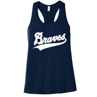 Braves Baseball Vintage Sports Logo Women's Racerback Tank