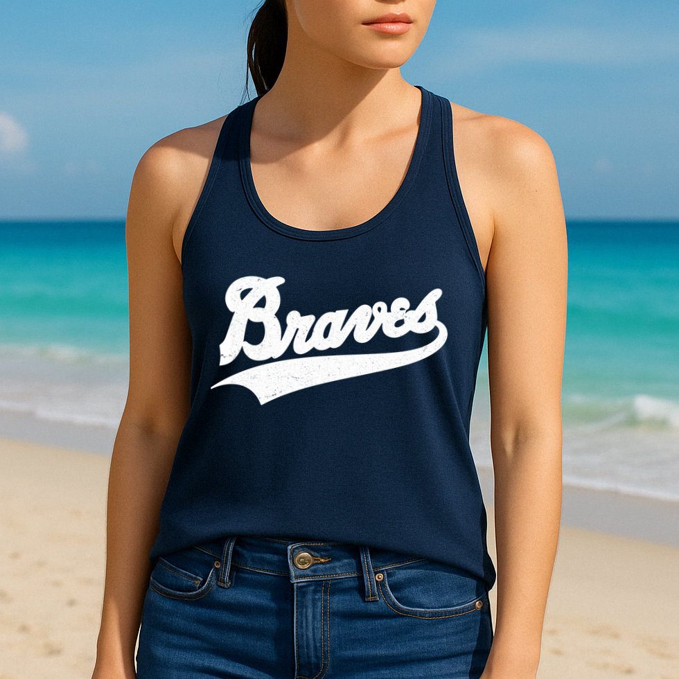 Braves Baseball Vintage Sports Logo Womens Tank Top