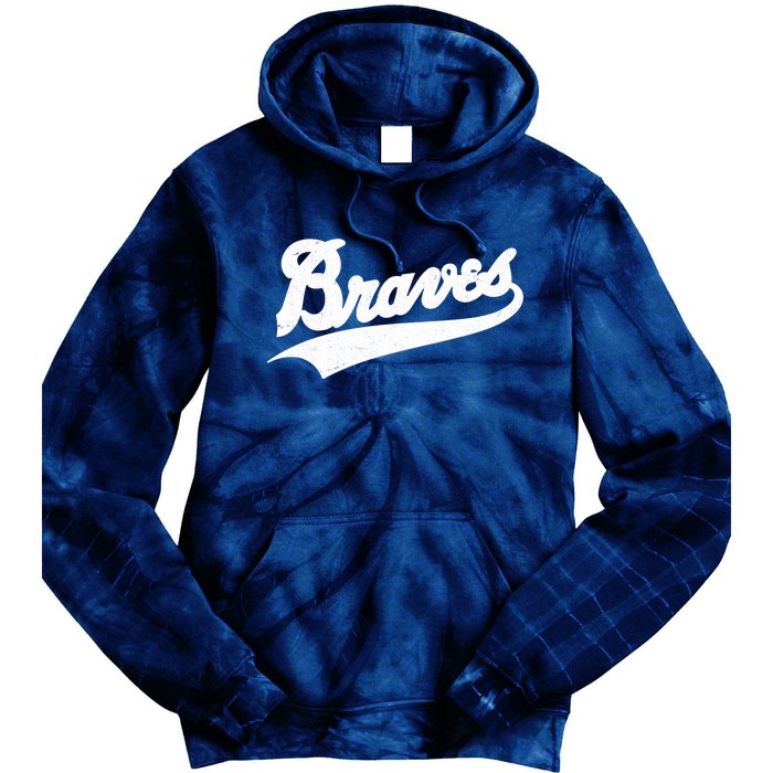 Braves Baseball Vintage Sports Logo Tie Dye Hoodie