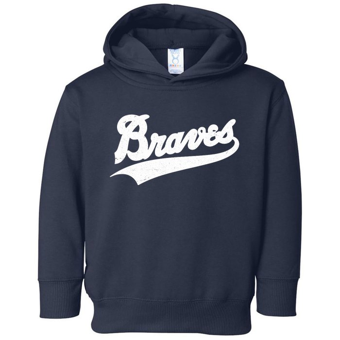 Braves Baseball Vintage Sports Logo Toddler Hoodie