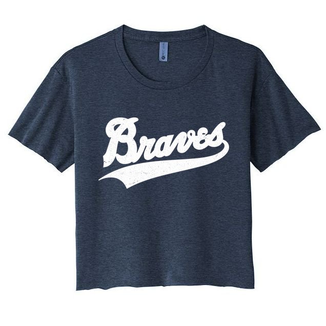 Braves Baseball Vintage Sports Logo Crop Top