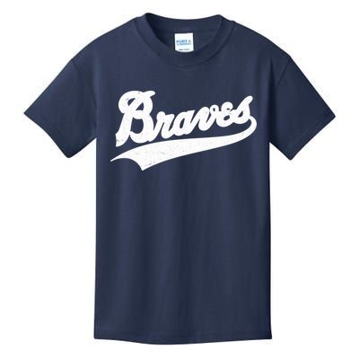 Braves Baseball Vintage Sports Logo Kids T-Shirt