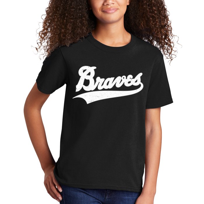 Braves Baseball Vintage Sports Logo Kids T-Shirt