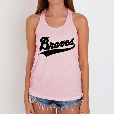 Braves Baseball Vintage Sports Logo Women's Knotted Racerback Tank