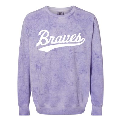 Braves Vintage Distressed Colorblast Crewneck Sweatshirt