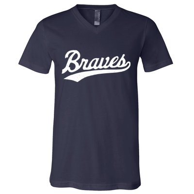 Braves Vintage Distressed V-Neck T-Shirt