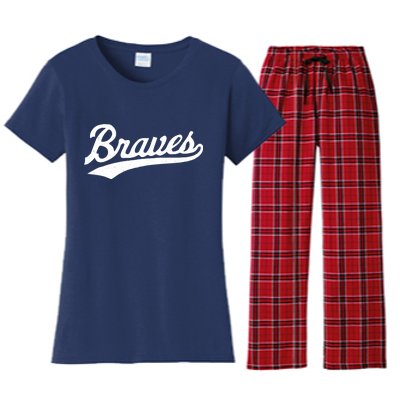 Braves Vintage Distressed Women's Flannel Pajama Set