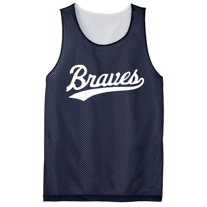 Braves Vintage Distressed Mesh Reversible Basketball Jersey Tank