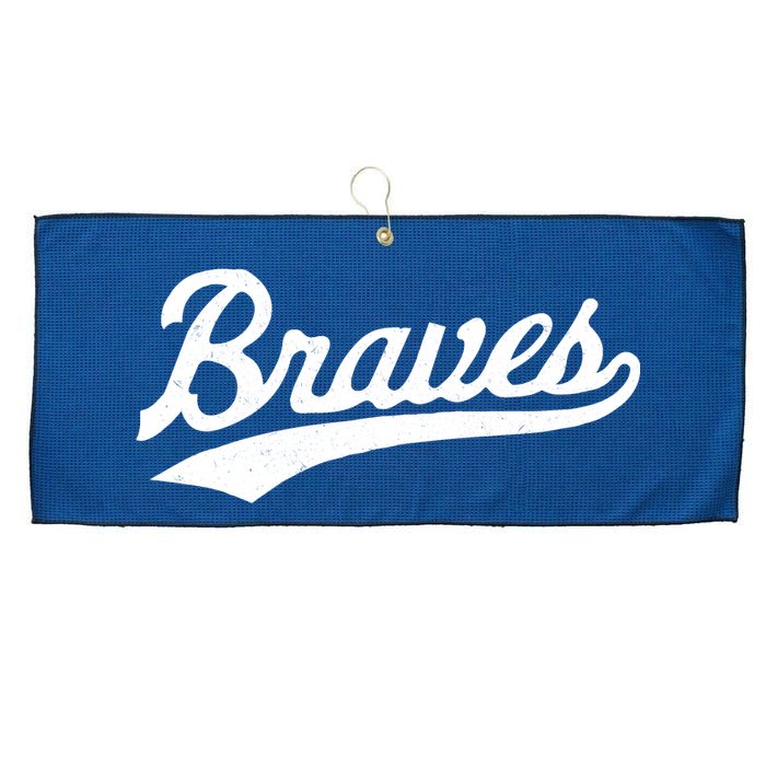 Braves Vintage Distressed Large Microfiber Waffle Golf Towel