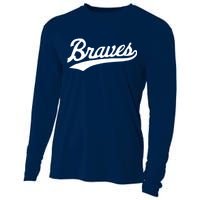 Braves Vintage Distressed Cooling Performance Long Sleeve Crew