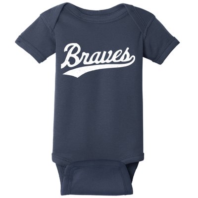 Braves Vintage Distressed Baby Bodysuit