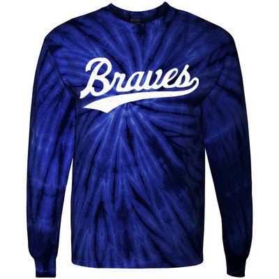 Braves Vintage Distressed Tie-Dye Long Sleeve Shirt