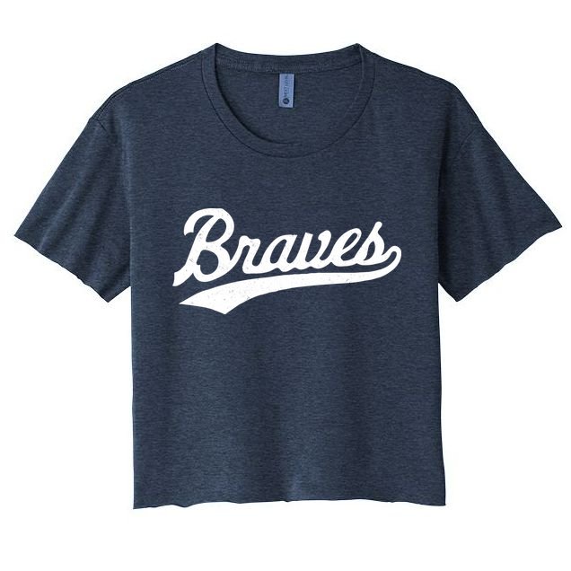 Braves Vintage Distressed Crop Top