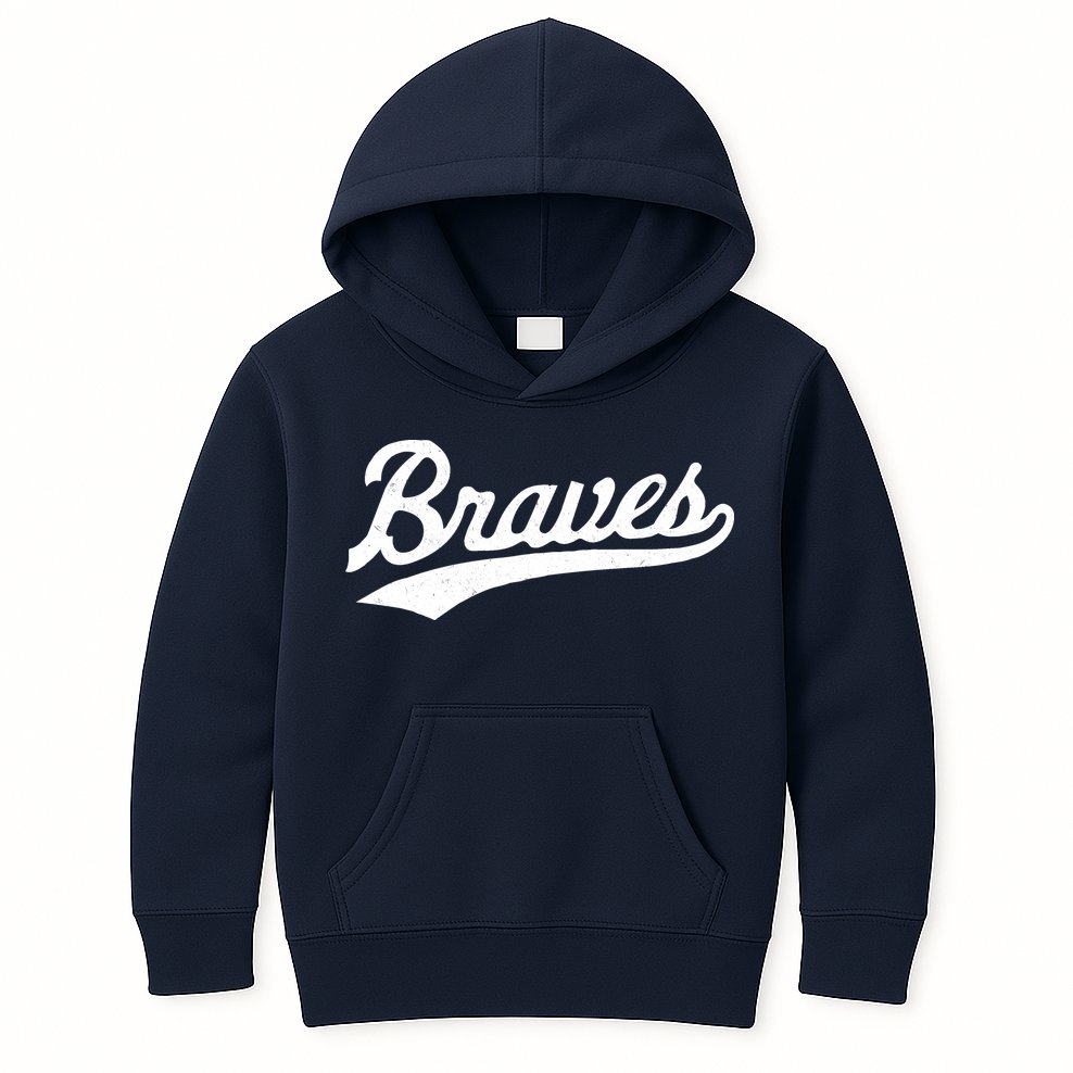 Braves Vintage Distressed Kids Hoodie