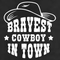 Bravest Cowboy In Town 7 Panel Mesh Trucker Snapback Hat