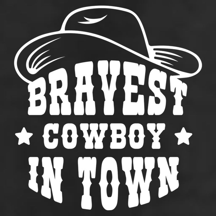 Bravest Cowboy In Town 7 Panel Mesh Trucker Snapback Hat