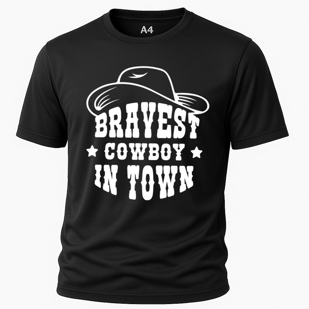Bravest Cowboy In Town Cooling Performance Crew T-Shirt