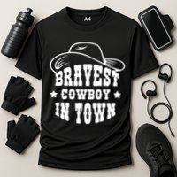Bravest Cowboy In Town Cooling Performance Crew T-Shirt