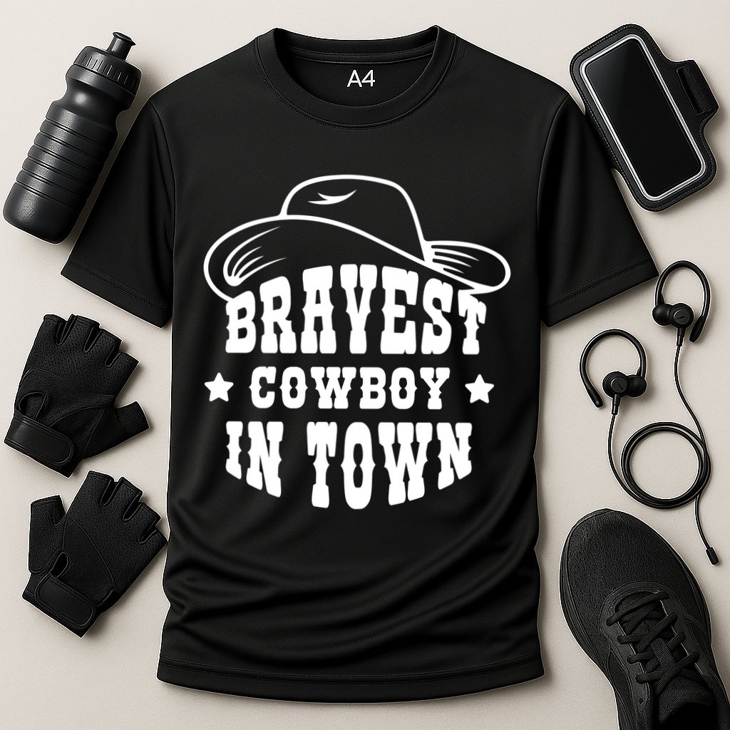 Bravest Cowboy In Town Cooling Performance Crew T-Shirt