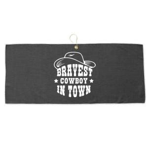 Bravest Cowboy In Town Large Microfiber Waffle Golf Towel