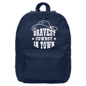 Bravest Cowboy In Town 16 in Basic Backpack