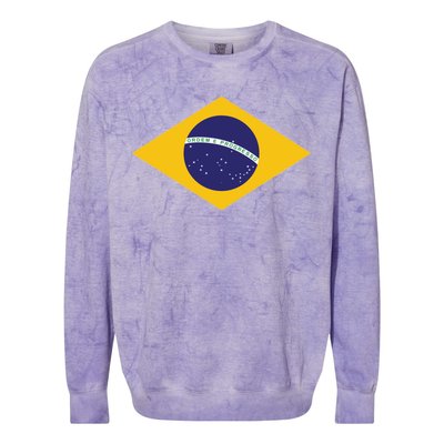 Brazil National Flag Colorblast Crewneck Sweatshirt