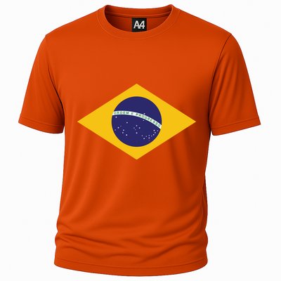 Brazil National Flag Cooling Performance Crew T-Shirt