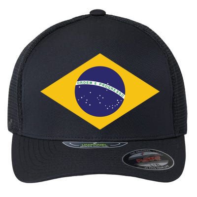 Brazil National Flag Flexfit Unipanel Trucker Cap