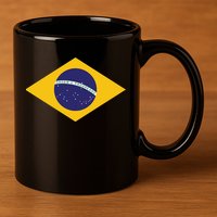 Brazil National Flag 11oz C Handle Ceramic Mug