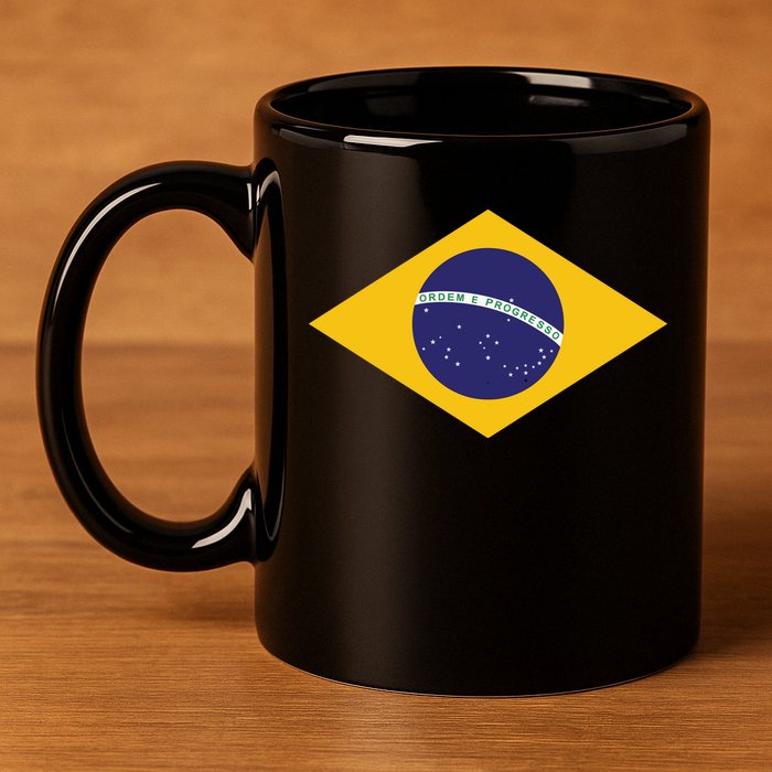 Brazil National Flag 11oz C Handle Ceramic Mug