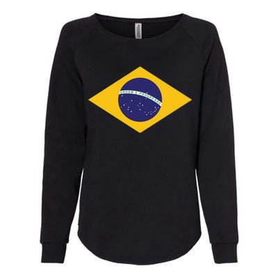 Brazil National Flag Womens California Wash Sweatshirt