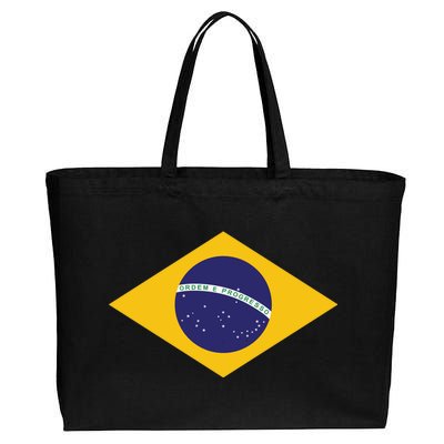 Brazil National Flag Cotton Canvas Jumbo Tote