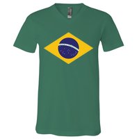 Brazil National Flag V-Neck T-Shirt