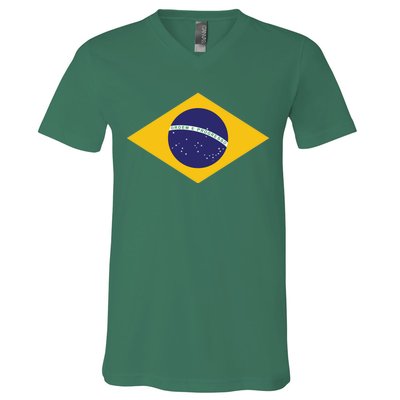 Brazil National Flag V-Neck T-Shirt