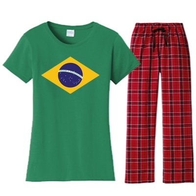 Brazil National Flag Women's Flannel Pajama Set