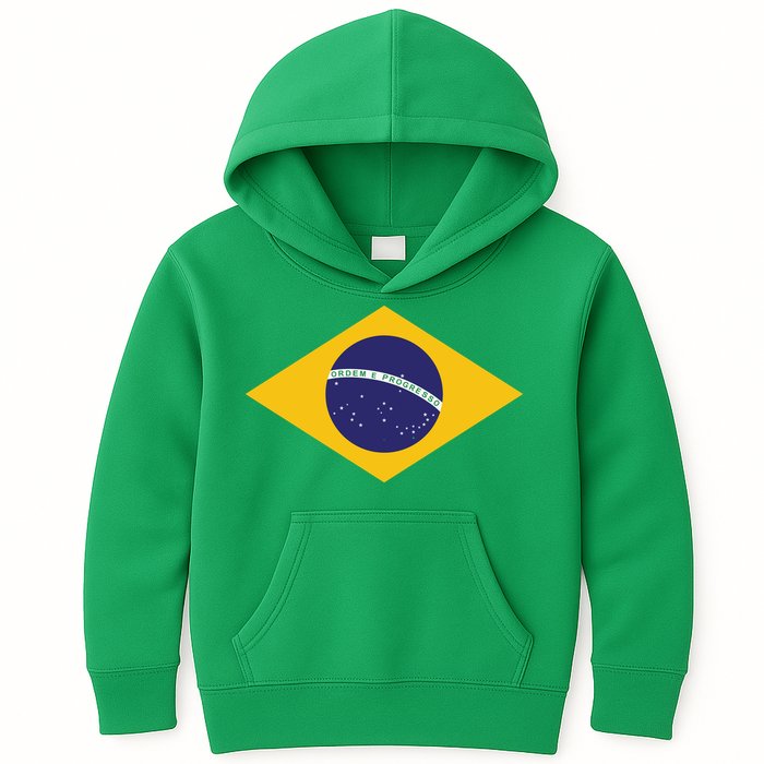 Brazil National Flag Kids Hoodie