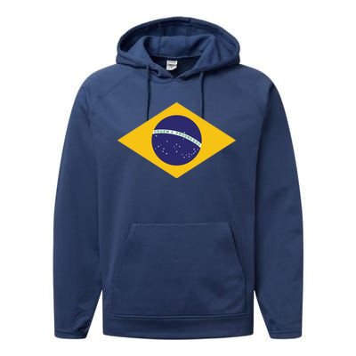 Brazil National Flag Performance Fleece Hoodie