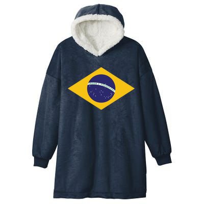 Brazil National Flag Hooded Wearable Blanket