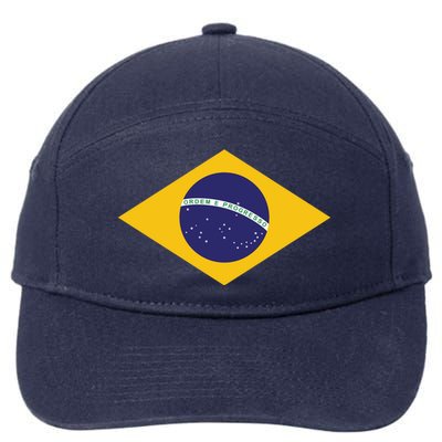 Brazil National Flag 7-Panel Snapback Hat